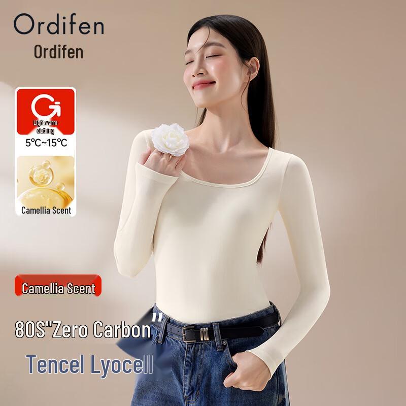 

Oudifen Женский топ базового слоя с U-образным вырезом, из тенселя лиоцелла, прилегающего силуэта