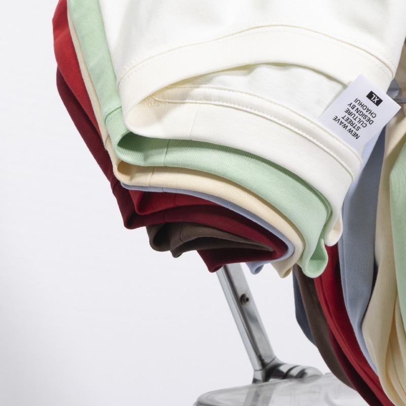 Summer new product cool antibacterial pure cotton round neck T-shirt men's and women's casual loose and versatile solid color half-sleeve short inside