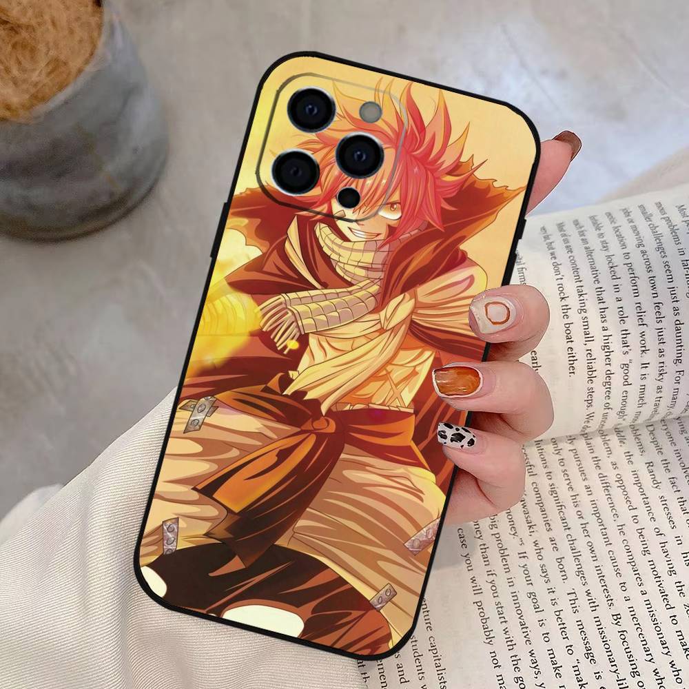 Fairy Tail Natsu Dragneel Handyhülle Für iPhone 17,16,15,14,13,12,11 Plus,Pro Max,XS,Weiche Silikon Schwarze Hülle