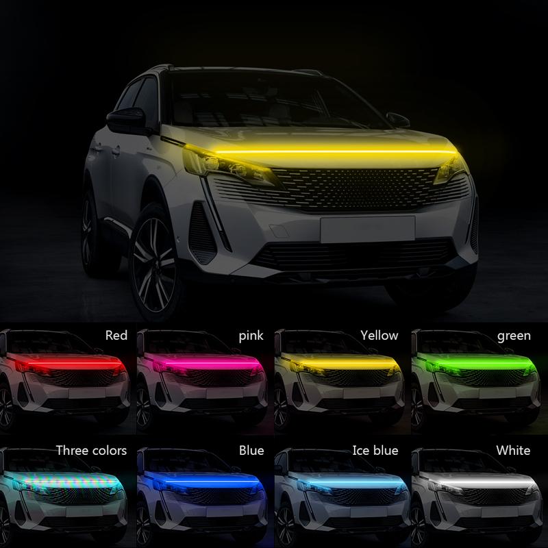 LED Car Hood Atmosphere Lght Strip Waterproof Auto Exterior Decoration Lighting Decorative Headlights Ambient Lamp 12V Universal