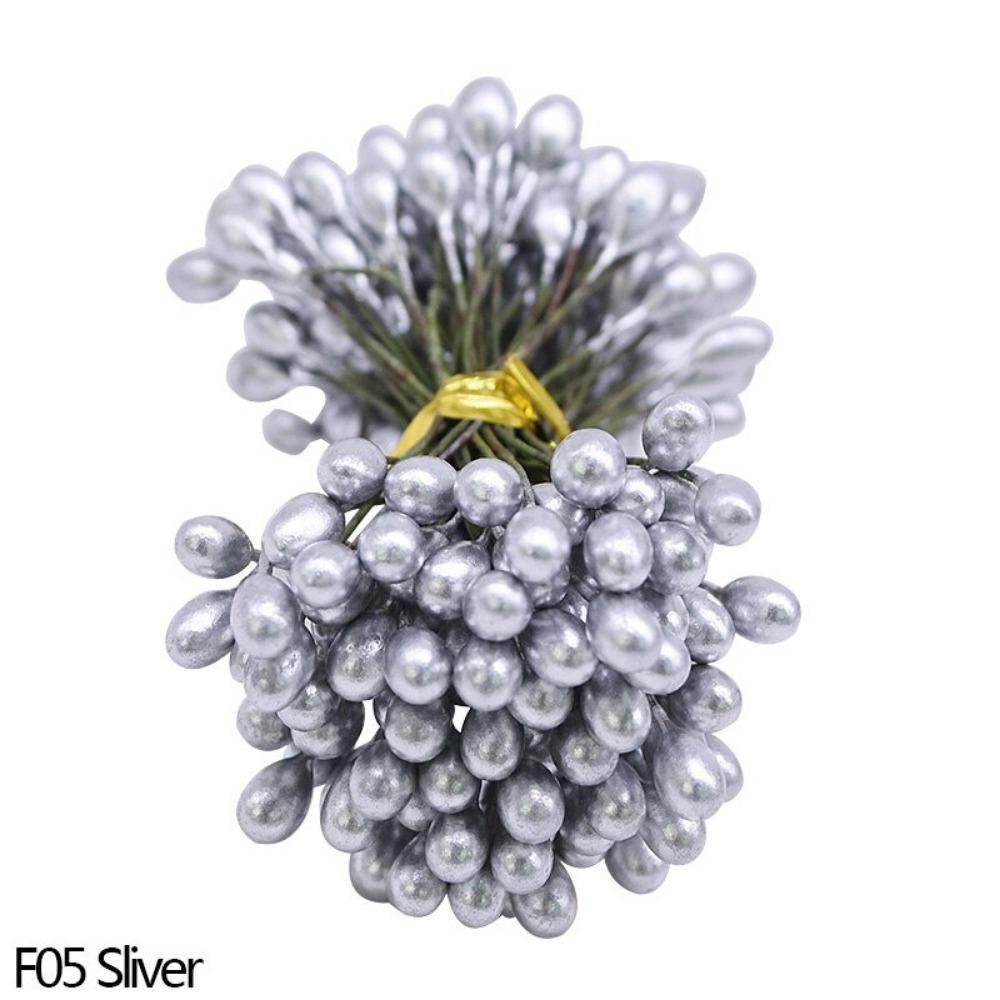 

1 упаковка 5 мм штучні ягоди вишня тичинка міні штучні квіти DIY вінок весільна вечірка декор приладдя срібний