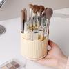 360 Rotating Makeup Brush Holder 5 Slots Cosmetic Organizer Flower Design Spinning Makeup Brush