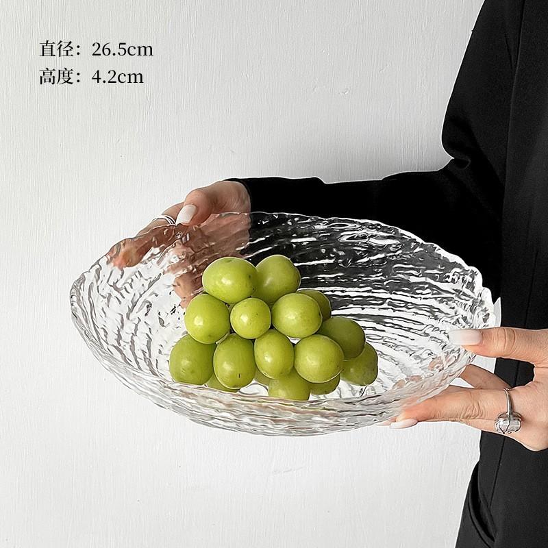 Irregular Ice Glass Bowl Salad Fruit Dessert Home Kitchen