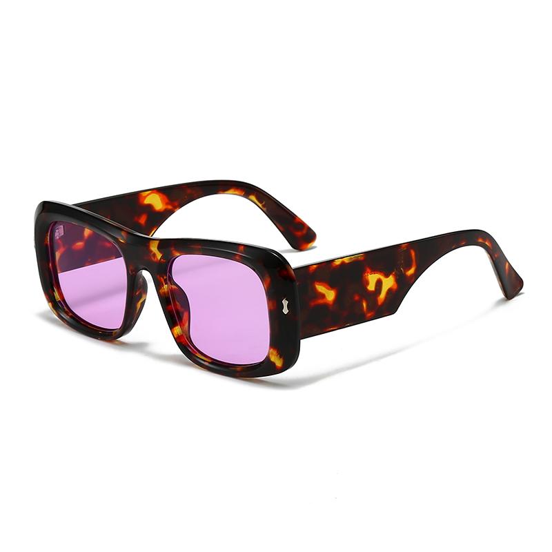 1/4pcs Vintage Square Sunglasses Women Large Frame Candy Color Gradient Leopard Eyewear Unisex UV400 Protection