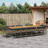 VidaXL 17-piece Garden Dining Set and Cushions Braided Resin 3278197