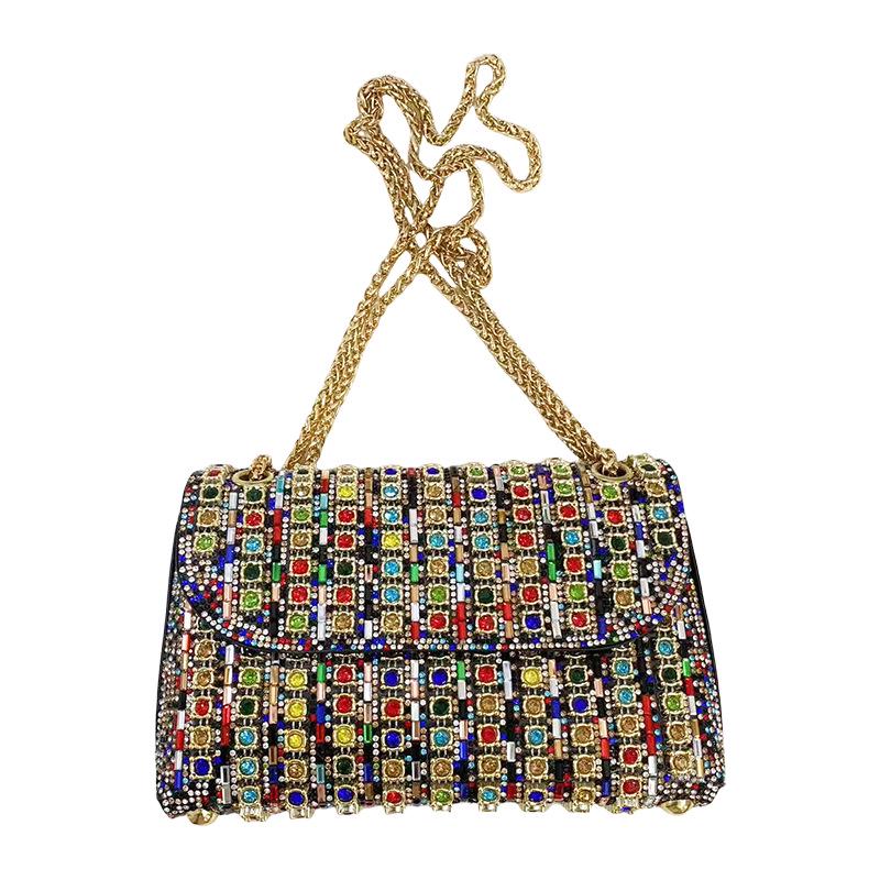 Elegante mit Diamanten besetzte Umhänge-Abendtasche für Damen