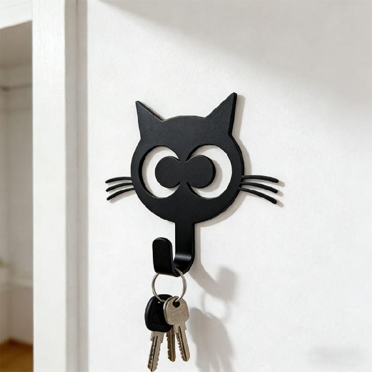 Set Of 2 Playful Cats Wall Hooks Easy To Installation Metal Construction Hanger for Coats Bags And Daily Essential