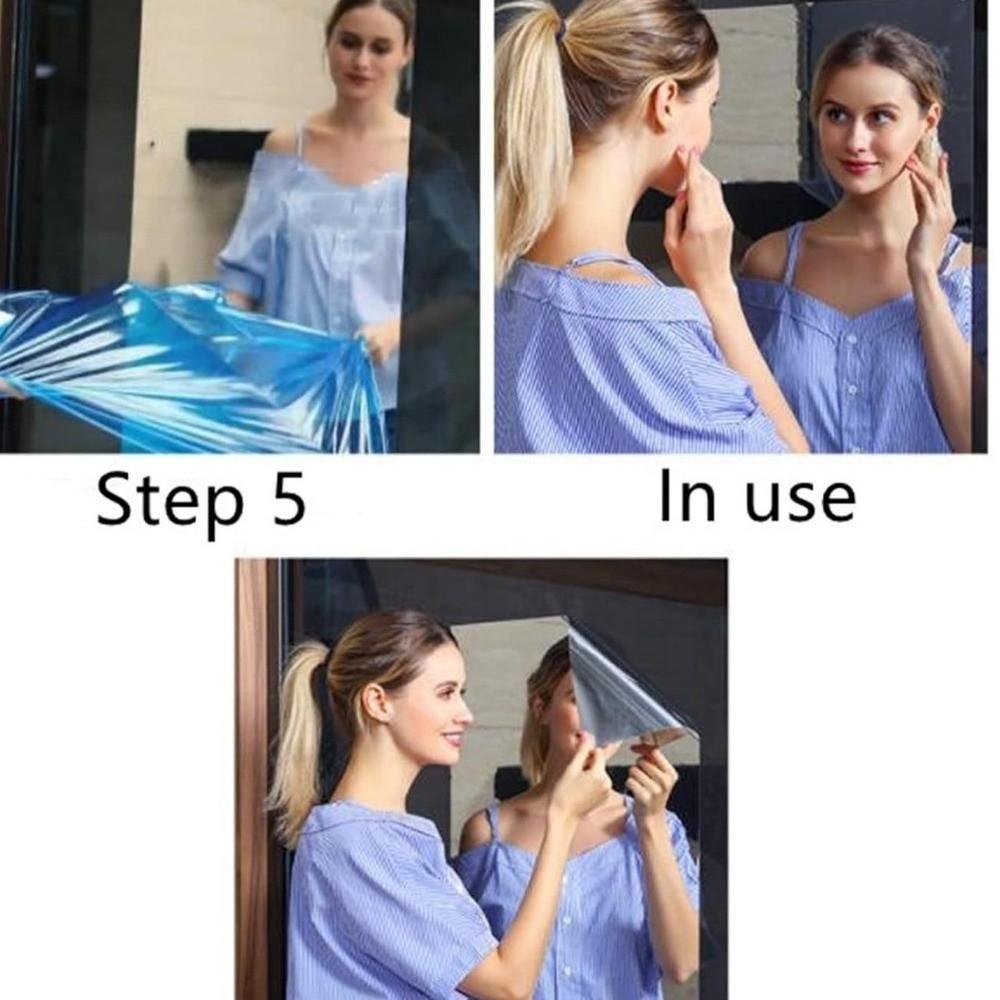 10 pcs Acrylic Self-Adhesive Mirror DIY Wall Stickers Easy Install Flexible Mirror Bathroom