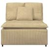Modular Sofa Center Module with Cushions Grey Green 100 Cm