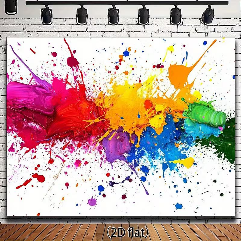 2D Colorful Paint Splatter Backdrop Abstract Art Background 47.2x31.5inch/120*80cm