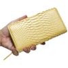 Gold Diamond Python Long Wallet Wallet Snake Skin Snake Skin Snake Skin Snake Skin Genuine Leather Round Zip Round Zipper Long Wallet Large Large