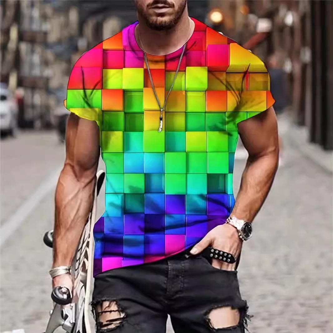 

Men s T-shirt Trendy 3D Digital Printed Short Sleeved Top 6XL