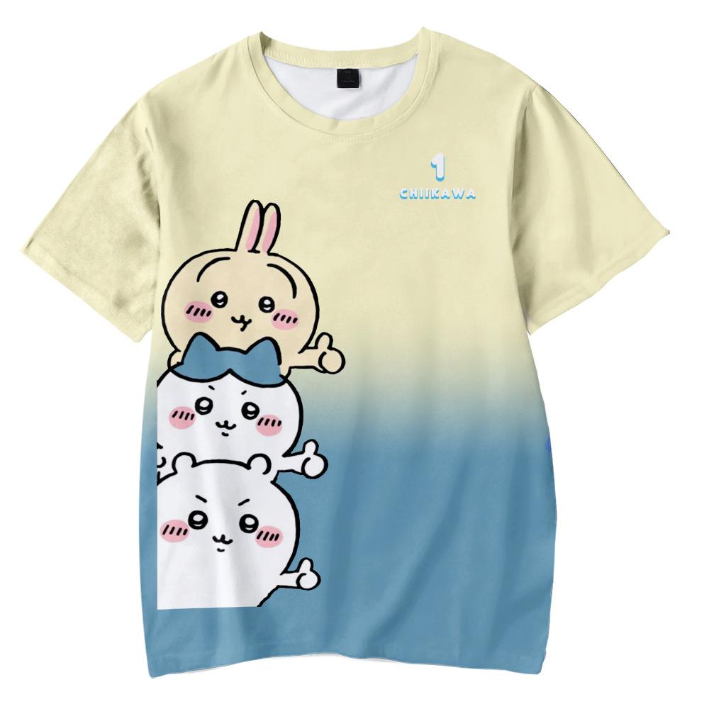 Vtipné tričko Chiikawa Cool Dámske Pánske tričko s okrúhlym výstrihom Ležérne Unisex Streetwear Módne tričko Camisetas Ropa Hombre