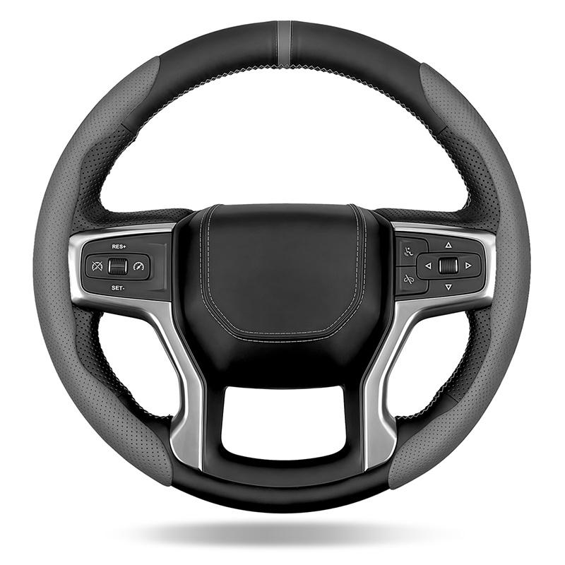 

2Pcs Nappa Leather For Renault Samsung SM3 Car Steering Wheel Cover Anti Slip Absorbing Special Interior Autocar Accessories серый