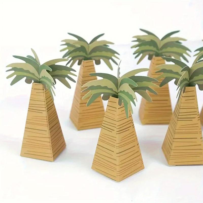 10Pcs Coconut Tree Carton Marriage Palm Tree Carton Party Paper Box Wedding Paper Carton Eco-Friendly Candy Wrapping Box