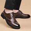 2025 Summer Men's Leather Shoes British Style Casual Business Groom Derby Shoes Heightening Single Shoes Black Formal Men's