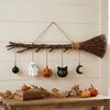 Glowing Halloween Wall Art LED Lighted Glowing Broom Ghost Halloween Props  Haunted House