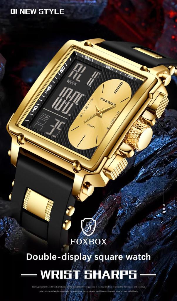 Unisex Kreative Große Zifferblatt Dual-Display Business Casual Uhr