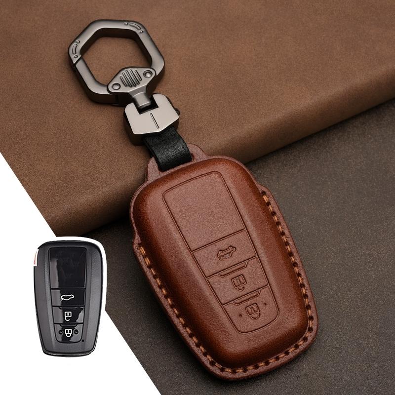 Genuine Leather Protector for Toyota Key Cover Domineering Reiz Rav4 Cruiser Crown Key Case Cover Fob