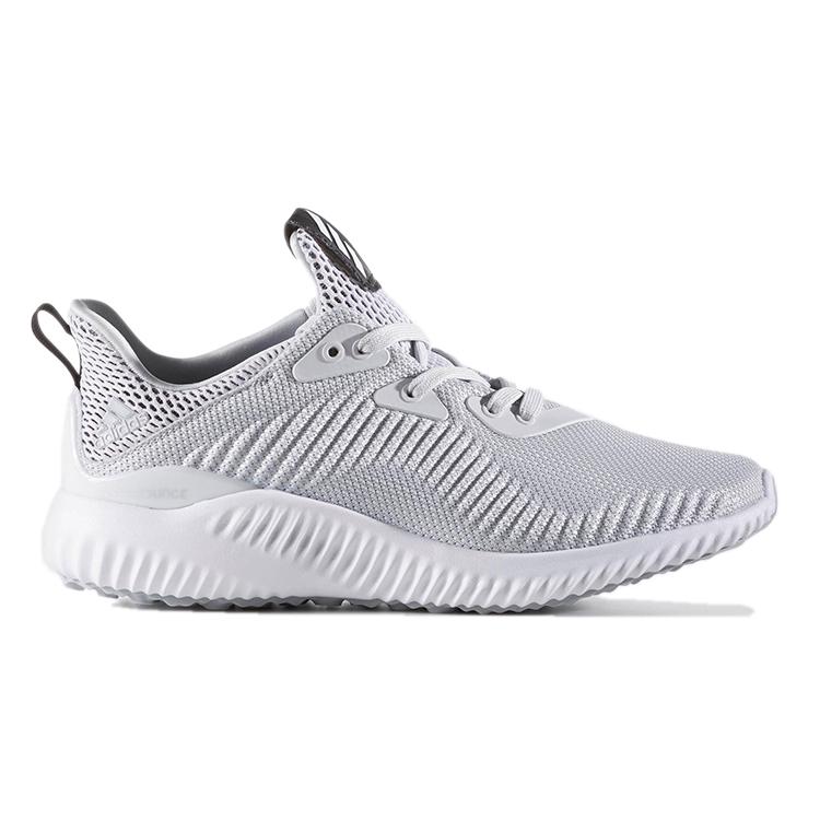 Adidas AlphaBounce Comfortable Round Toe Abrasion Resistant Low top Kids' Running Shoes Gray White BB7094