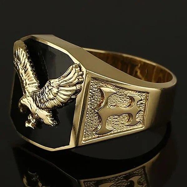 Domineering Metal  Men's Ring Punk Style Enamel Animal Male Rings Jewelry Hand Accessories
