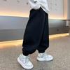 Boys Spring and Autumn Solid Color Sweatpants Casual Joggers Loose Soft Trousers