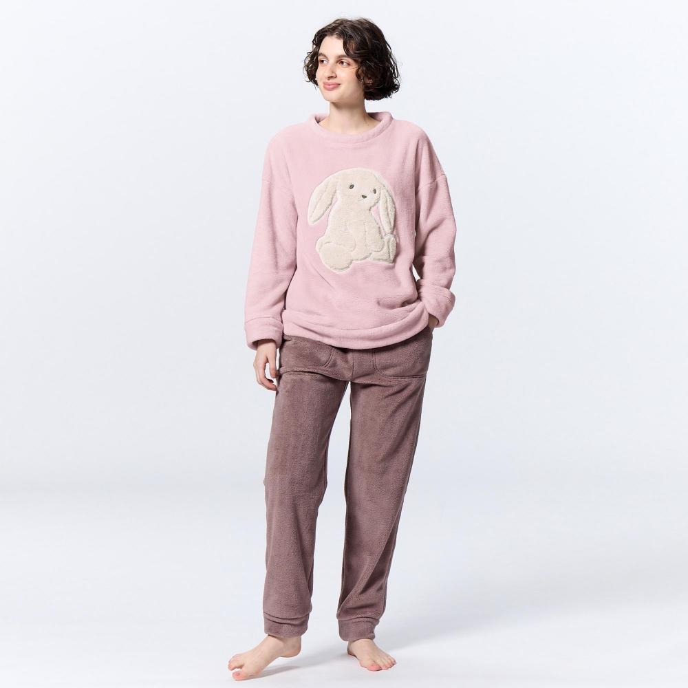 

GU by Uniqlo Комплект с круглым вырезом Marshmallow Feel, кролик с длинными рукавами 31 BEIGE/XS