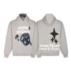 Unisex Broken Planet Print Velvet Hoodie - Trendy & Casual