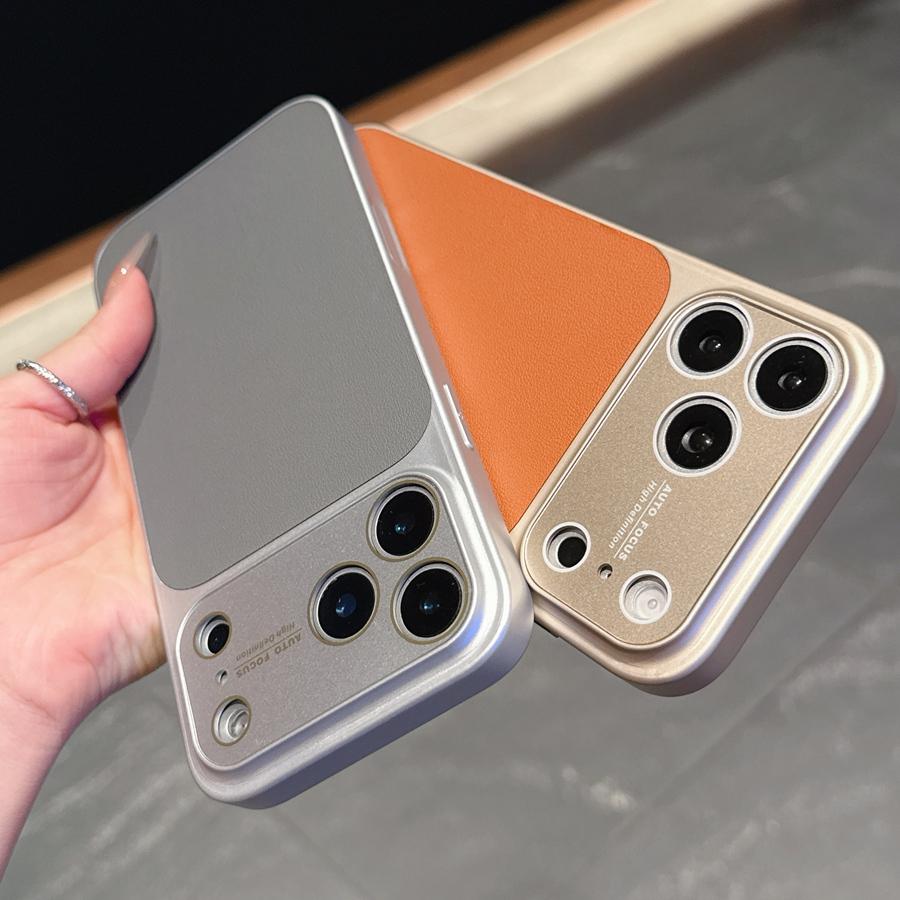 Case for iPhone 17 Pro Max Case Full Camera Protection Ultra Thin PU Leather Big Window Phone Case Minimalist Design for iPhone 16 15 14 13 12 11