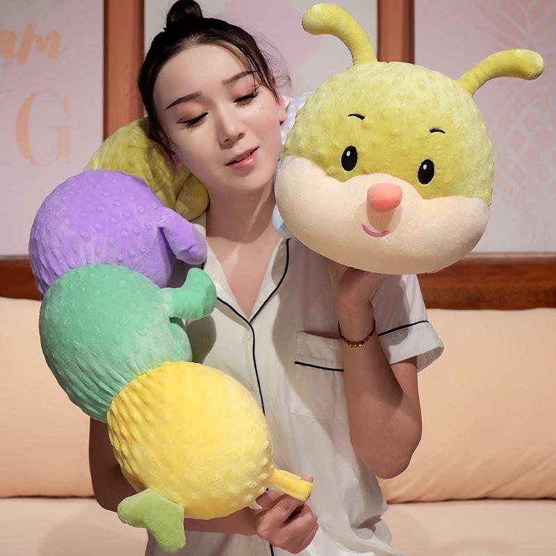 110/130cm Cartoon Soft Colorful Caterpillar Plush Toy Pillow Kids Children Stuffed Plush Toys Worm Soft Plush Doll Birthday Gift