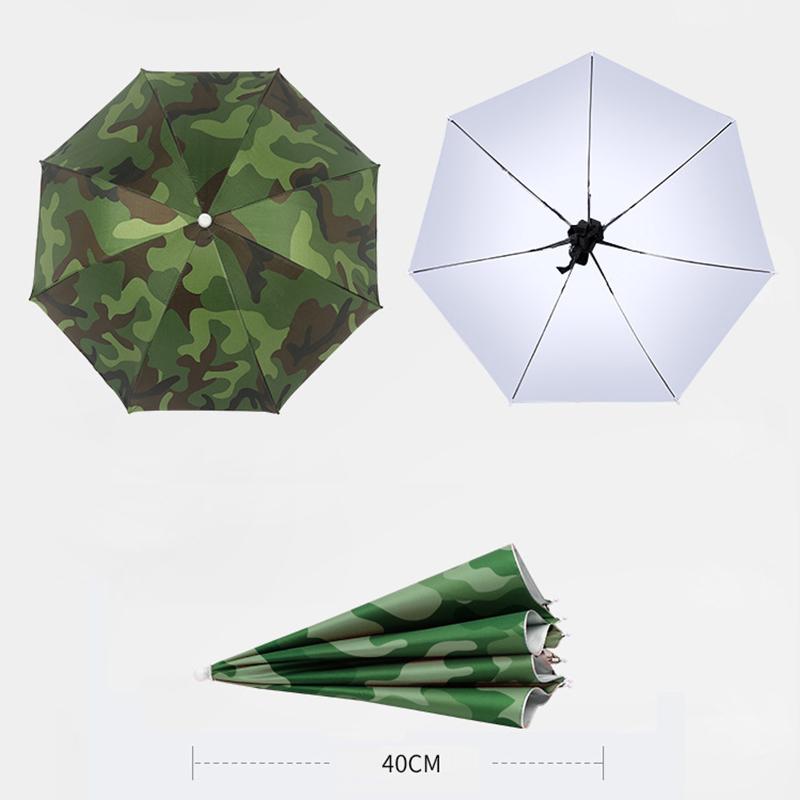 

Outdoor Folding Umbrella Fishing Sun Shade Portable Rain Hat Anti-UV Camping Fishing Headwear Cap Beach Head Hats армія зелений колір