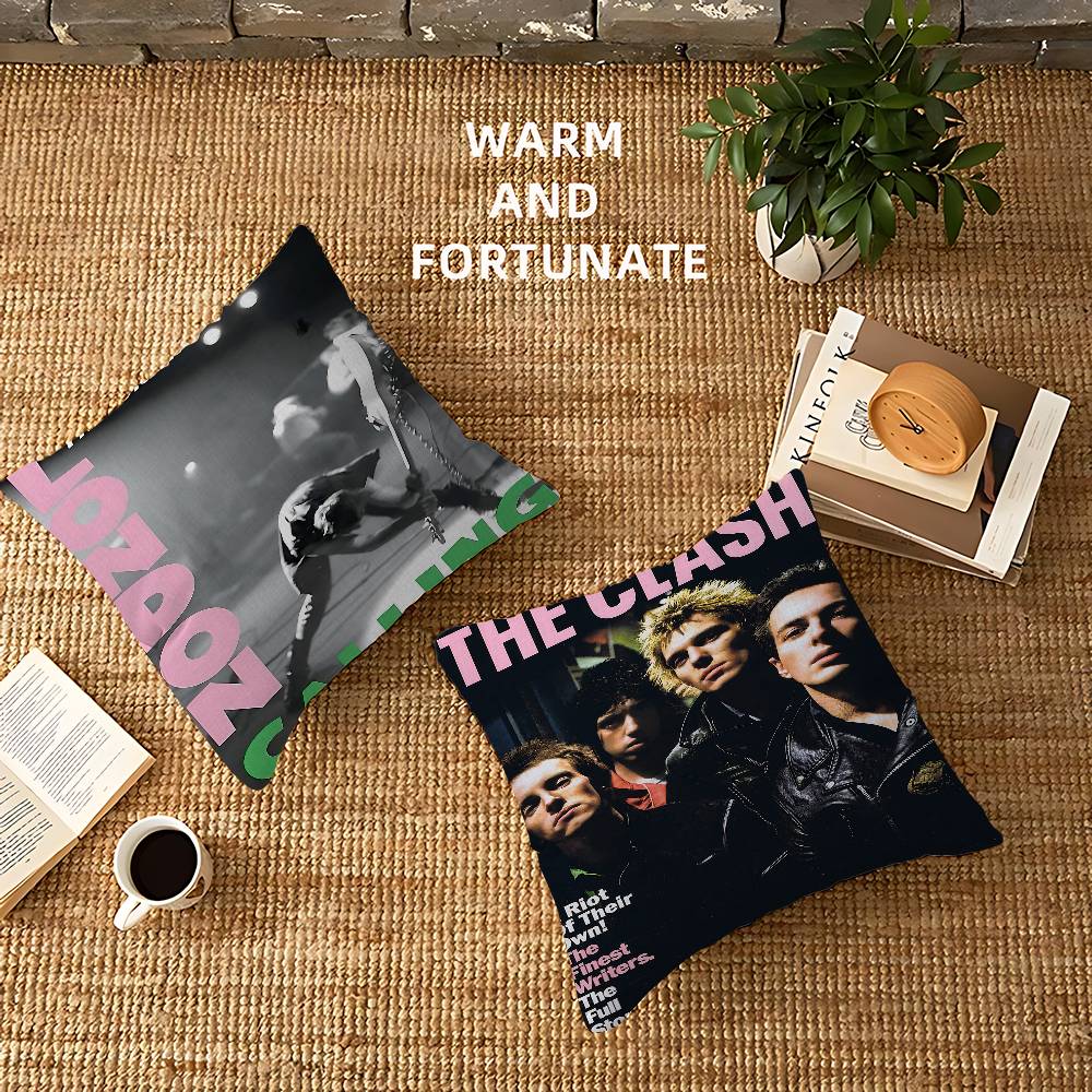 Clash The Band Whitepaper Pillow Cover Sofa Cushion Cover Home Room Decoration Children Gift
