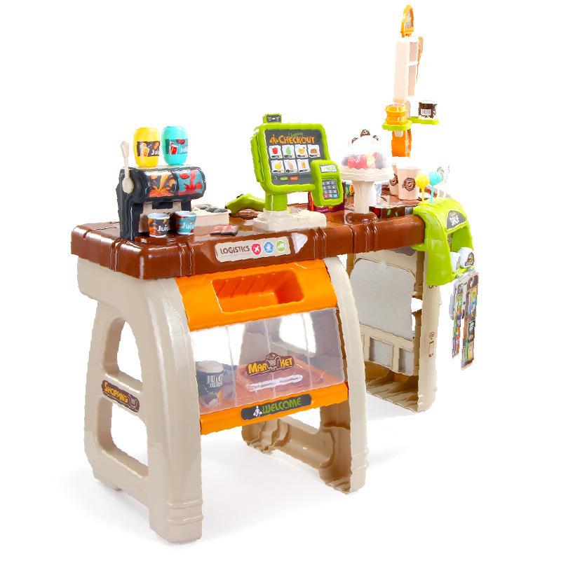 Children Play House Simulation Doctor Supermarket Checkout Page Shopping Cart Set Combination Candy Cake Toy