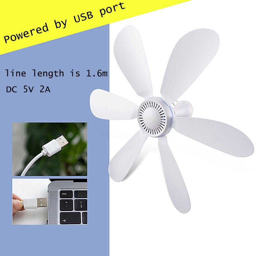 Silent For Camping Dormitory Tent Hanging Fan Ceiling Canopy Fan Usb Powered 6 Leaves