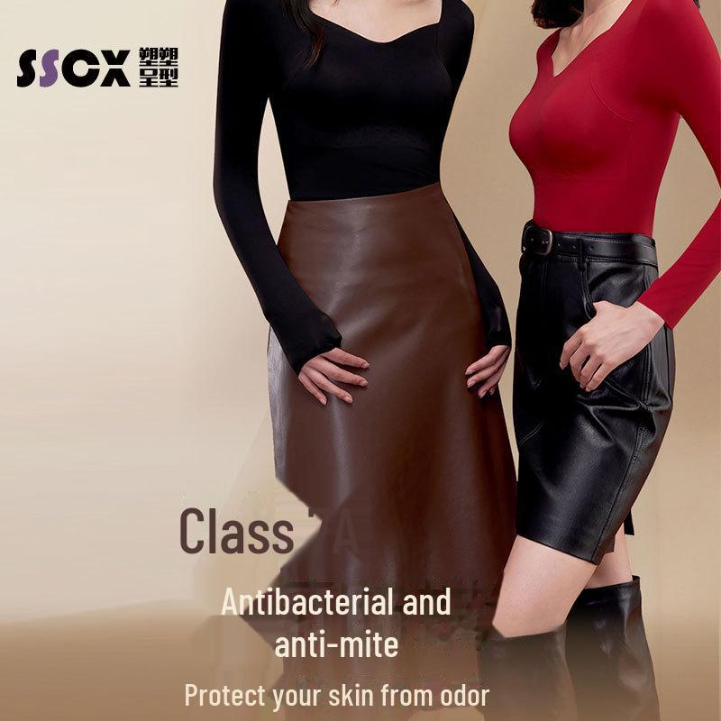 Women's Antibacterial Camellia Thermal Top - Bra-Free, Warm, and Lightweight for Autumn/Winter