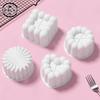  Heart Cylindrical Square Texture French Mousse Cake Mould Silicone Soap Mold Jelly Pudding Dessert Tools Kitchen Bakeware