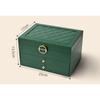 Three Layer Leather Jewelry Multifunctional Storage Box with Lock