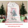 Personalized Christmas Sack Bunny Pink Large Girl's Christmas Eve Stocking Christmas Present Drawstring Bag Santa Sack New Year