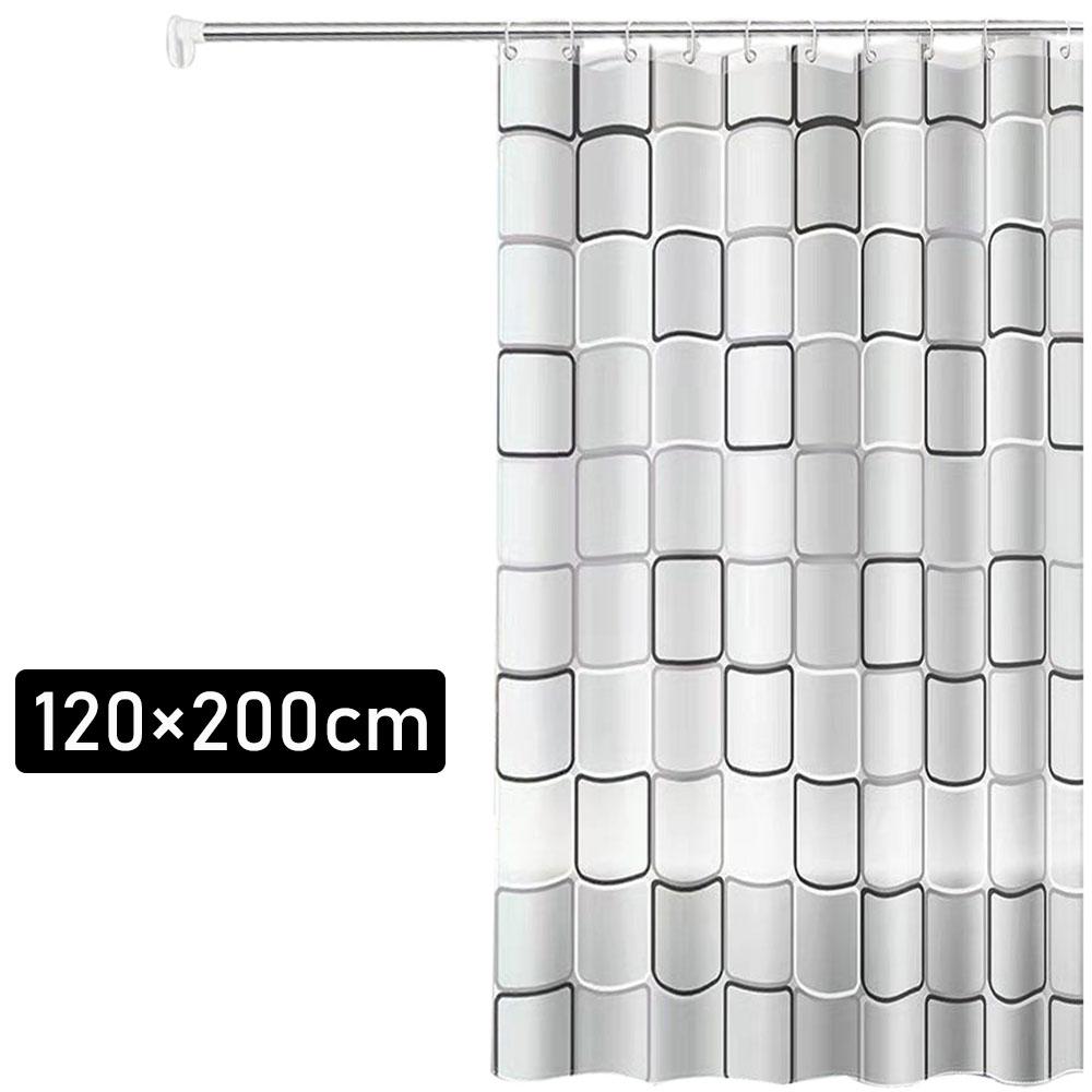 Shower Curtain Liner PEVA Square Shower Liner Plastic Waterproof Shower Curtains with Holes Modern Bathroom Partition Curtain