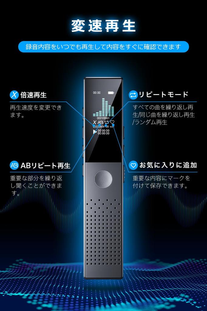 Voice Recorder, Compact IC Recorder [2026 New Release & 64GB Large Capacity & 3072kbps Sound Quality] Recording Device, Compact, Long Recording Time,