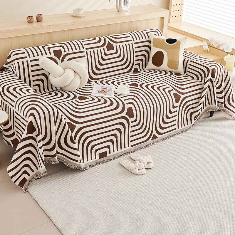 

Полосатый зебровый узор Шенилловое диванное полотенце Четыре сезона Универсальный Всеобъемлющий Чехол на диван Пылезащитный чехол Гостиная Цельный диванный чехол Ткань 180*130cm