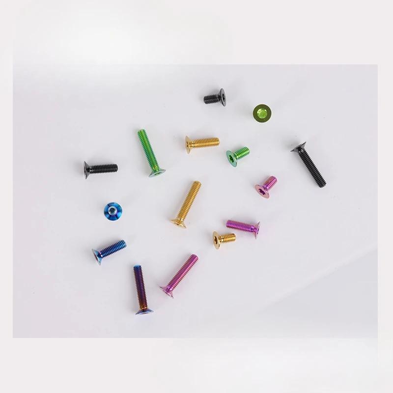 M4*8 10 12 14 16 18-50mm TC4 GR5 Titanium Alloy Torx Flat Countersunk Screw Bolt for Bike Bicycle Road Bike Multiple Colors