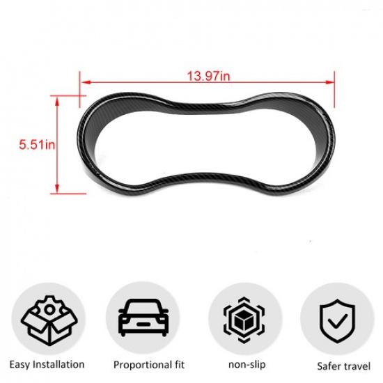 Carbon Fiber Dash Track Pack Gauge Bezel Cover Trim for Dodge Durango 2014-