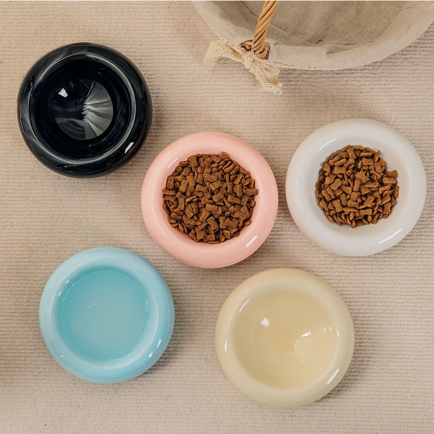 

Ceramic cat bowl Pet bowl Cat bowl Donut eater Dudu cat bowl Cat food bowl Anti-tipping water bowl Snack bowl вершковий