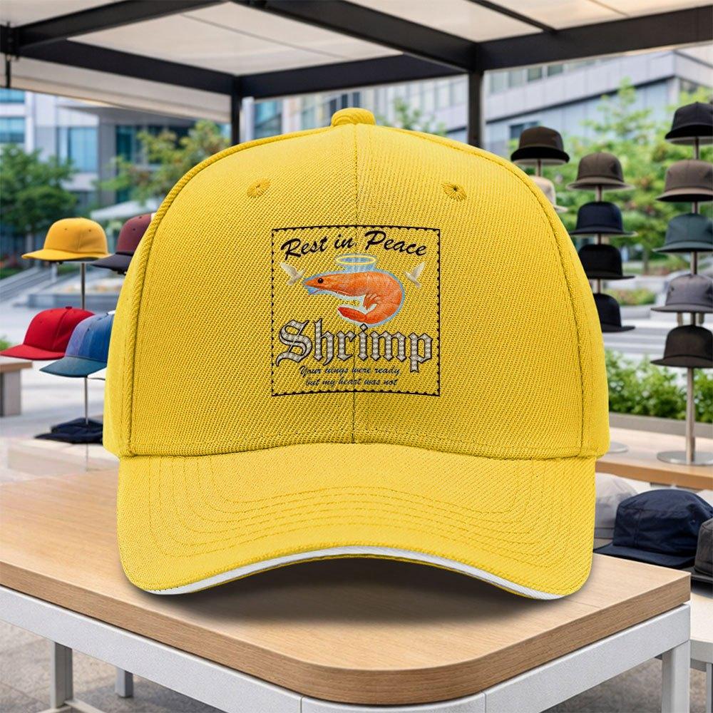 Adjustable Duckbill Baseball Cap With Shrimp Print Lightweight Outdoor Cycling Music Festival Hiphop Hat
