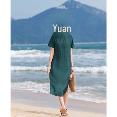 2023 Women's Retro Embroidered Short-Sleeve Tea Dress