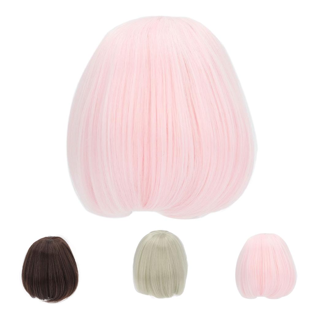Doll Wig Straight Bang Shoulder Length Short Hair Soft Fiber Easy Cutting for 1/3 BJD