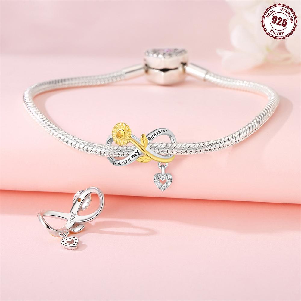Pendant Diy Accessories 9 Sterling Silver Bracelet Necklace Jewelry Handmade Personalized Sunflower Love Beaded Jewelry