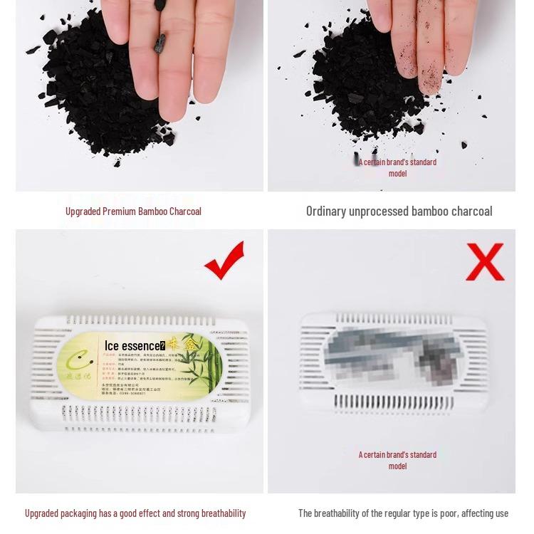 Bamboo Charcoal Refrigerator Deodorizer and Odor Remover with Activated Carbon