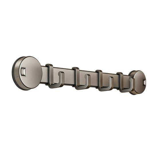 Heavy-Duty Suction Cup Wall Hook Rack with 5 Hooks No-Drill Adhesive Organizer for Bathroom Kitchen Entryway Rust-Proof Storage Hooks for Coats